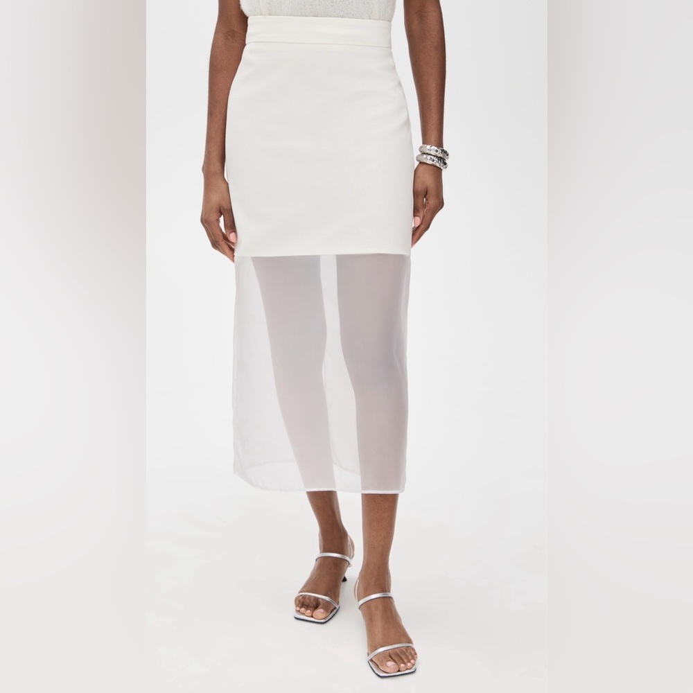 NWT Pixie Market Midi Skirt With Mesh Sheer Bottoms